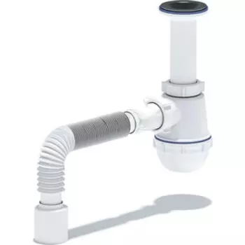 Сифон для кухонной мойки АНИ пласт Грот с решеткой D70 и гофрой D50 (A0510)