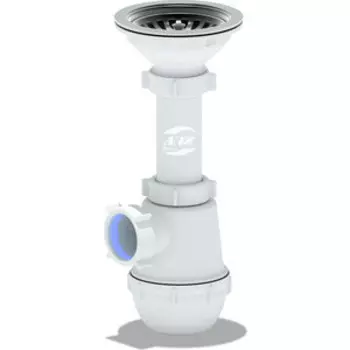 Сифон для кухонной мойки АНИ пласт Грот с решеткой D115 (A0150)