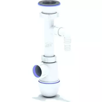 Сифон для кухонной мойки АНИ пласт с решеткой D70 и штуцером (C0300)