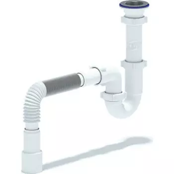 Сифон для кухонной мойки АНИ пласт с решеткой D70 и гофрой D40/50 (D0115)