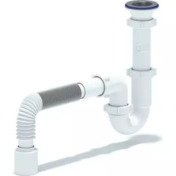 Сифон для кухонной мойки АНИ пласт с решеткой D70 и гофрой D50 (D0110)