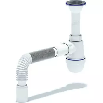 Сифон для кухонной мойки АНИ пласт с решеткой D70 и гофрой D40 (C0505)
