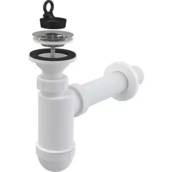 Сифон для раковины AlcaPlast D40 с нержавеющей решеткой D63 (A41 / AG210512140)