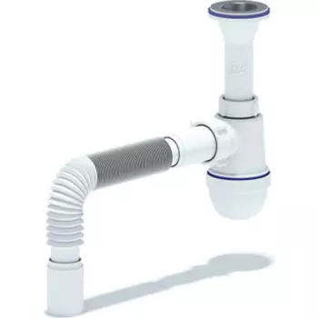 Сифон для раковины АНИ пласт 1 1/4х40 с литым выпуском, с гибкой трубой 40х40 (C2005)