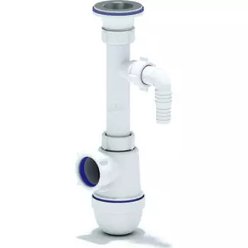 Сифон для раковины АНИ пласт 1 1/4х40 с отводом для стиральной машины (C1300)