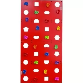 Скалодром Формула здоровья пристенный 1000*2000 стандарт ЭЛЬБРУС с отверстиями красный