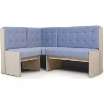 Скамья угловая Бител Квадро однотон (бодега, велюр голубой)