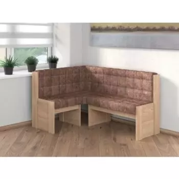 Скамья угловая Бител Квадро Однотон (Дуб Сонома, Велюр Коньяк) (BTL10000644)