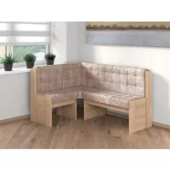 Скамья угловая Бител Квадро Однотон (Дуб Сонома, Велюр Латте) (BTL10000647)