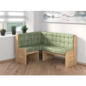 Скамья угловая Бител Квадро Однотон (Дуб Золотой Крафт, Велюр Мохито) (BTL10000640)