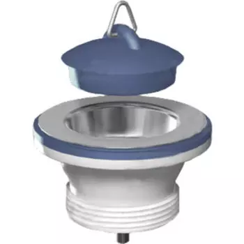 Слив для кухонной мойки АНИ пласт с нержавеющей решеткой D70 и пробкой (M105)