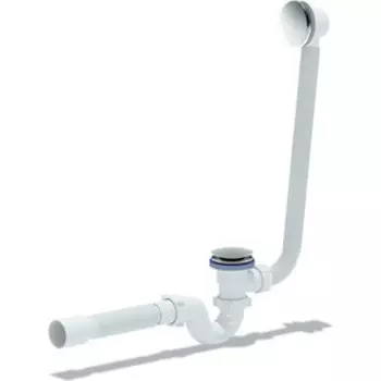 Слив-перелив АНИ пласт прямоточный Клик-клак, с гибкой трубой (грибок-сетка) (EC155GS)