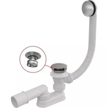 Слив-перелив для ванны AlcaPlast 57 см, Click-clack, металл, хром (A504CKM / AG210135160)