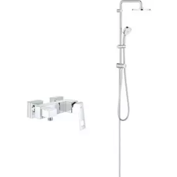 Смеситель для душа Grohe Eurocube с душевым гарнитуром, хром (23145000, 27394002)