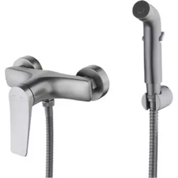 Смеситель для душа Lemark Bronx с гигиенической лейкой, графит (LM3718GM)