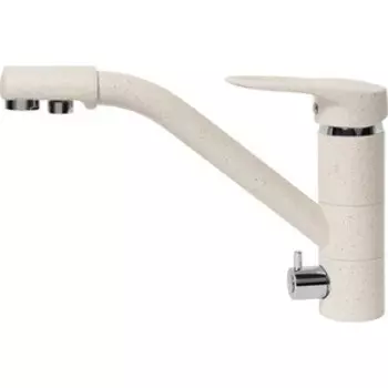 Смеситель для кухни AquaGranitEx с подключением к фильтру, бежевый (C-6040 (328)