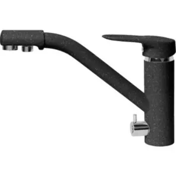 Смеситель для кухни AquaGranitEx с подключением к фильтру, черный (C-6040 (308)