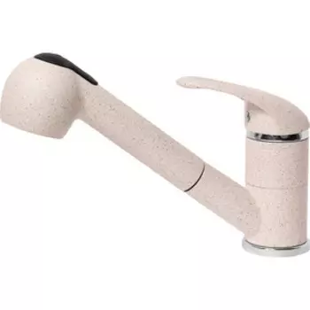 Смеситель для кухни AquaGranitEx с выдвижным изливом, светло-розовый (C-4040 (311)