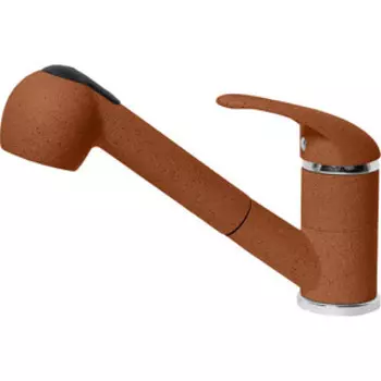 Смеситель для кухни AquaGranitEx с выдвижным изливом, терракот (C-4040 (307)
