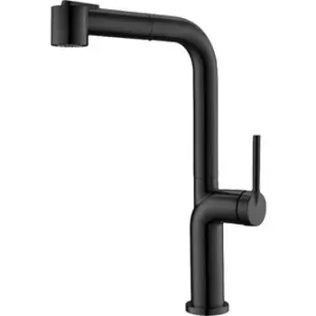 Смеситель для кухни BelBagno с выдвижным изливом, черный матовый (BB-LAM60-NERO)