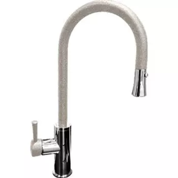 Смеситель для кухни GranFest 7652 с выдвижным изливом, серый