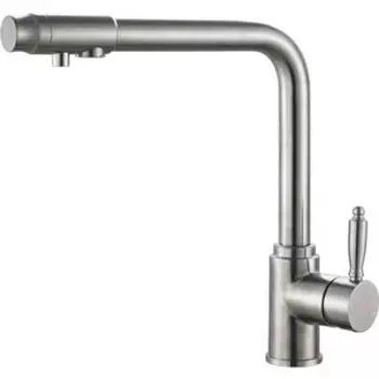 Смеситель для кухни Haiba HB301 с подключением фильтра, нержавеющая сталь (HB70301)