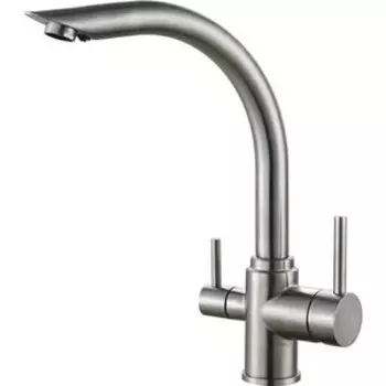 Смеситель для кухни Haiba HB304 с подключением фильтра, нержавеющая сталь (HB70304)