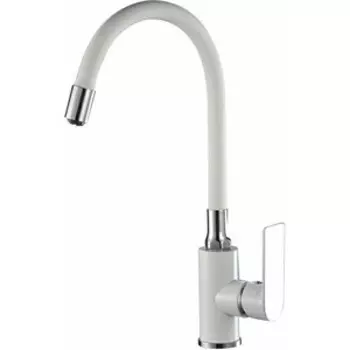 Смеситель для кухни Haiba HB505-8 гибкий излив, белый/хром (HB73505-8)