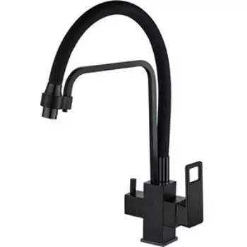 Смеситель для кухни Haiba HB615-7 с подключением фильтра, черный матовый (HB76615-7)