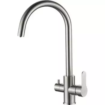 Смеситель для кухни Haiba HB801 с подключением фильтра, нержавеющая сталь (HB76801)