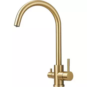 Смеситель для кухни Haiba HB819-5 с подключением фильтра, матовое золото (HB76819-5)