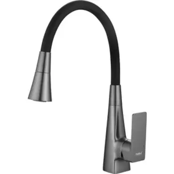 Смеситель для кухни Haiba HB823-3 с гибким изливом, оружейная сталь (HB73823-3)