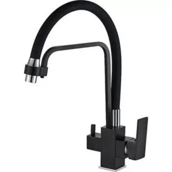 Смеситель для кухни Haiba HB857 с подключением фильтра, черный (HB76857)