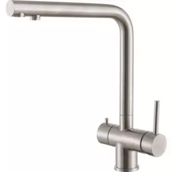 Смеситель для кухни Haiba HB304-1 с подключением фильтра, нержавеющая сталь (HB70304-1)