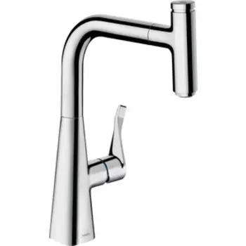 Смеситель для кухни Hansgrohe Metris Select sBox с выдвижным изливом, хром глянцевый (73802000)