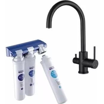 Смеситель для кухни Kaiser Merkur с фильтром Барьер Эксперт, Black-Mat (26744-9-BWT)