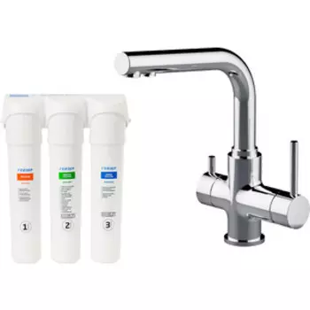 Смеситель для кухни Lemark Comfort с фильтром Гейзер Смарт, хром (LM3061C, 16028)