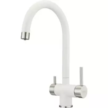 Смеситель для кухни Milacio Ultra с подключением фильтра, белый (MCU.554.WH)