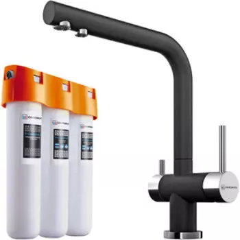 Смеситель для кухни Omoikiri Nagano BL черный с фильтром Pure Drop Lite (4047.8028)