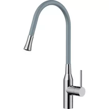 Смеситель для кухни Omoikiri Yatomi BN-GR гибкий излив, сталь/серый (4994251)