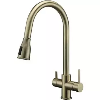 Смеситель для кухни Paulmark Lange с подключением фильтра, бронза (La214212-BR)