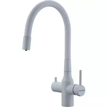 Смеситель для кухни Paulmark Salix с подключением фильтра, белый матовый (Sa213419-431)