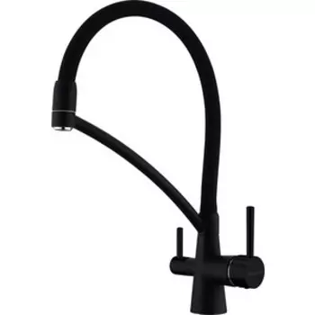 Смеситель для кухни Paulmark Sigen под фильтр, гибкий излив, антрацит (Si213111-401TB)