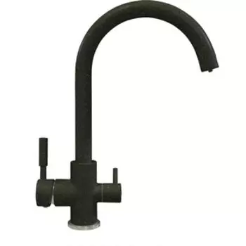 Смеситель для кухни Polygran Элара Дуо под фильтр, №16 черный (627666)