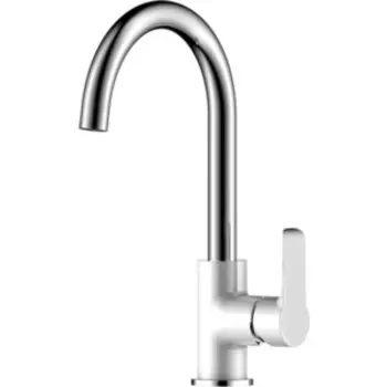 Смеситель для кухни Rossinka Silvermix белый\хром (W35-24)