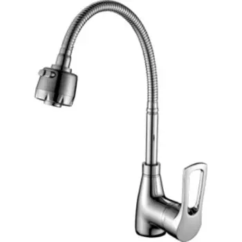 Смеситель для кухни Rossinka Silvermix с гибким изливом, хром (T40-26)