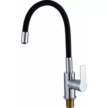 Смеситель для кухни Rush Siple с гибким изливом, хром/черный (SI7335-60Black)