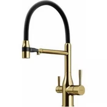 Смеситель для кухни Sancos Garda с подключением фильтра, брашированное золото (SC4009BG)