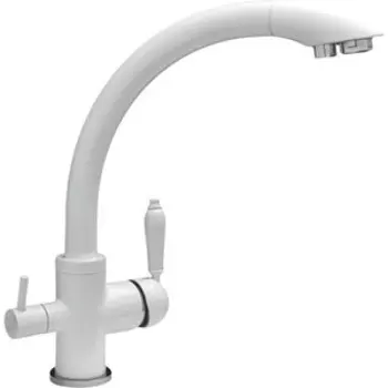 Смеситель для кухни Seaman Barcelone с подключением фильтра, белый (SSL-5382-SG)