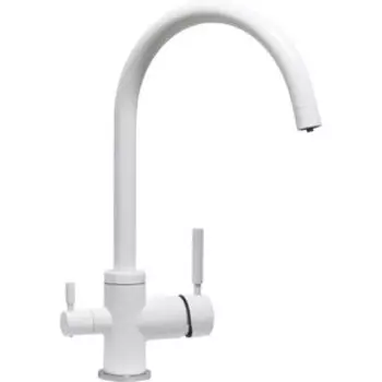 Смеситель для кухни Seaman Barcelone с подключением фильтра, белый (SSL-5385-SG)